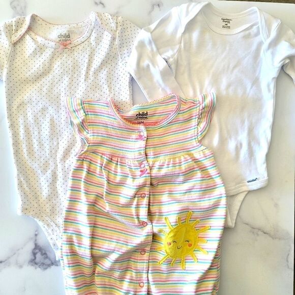 Baby girl 18 month bundle 3 piece lot polka dot on - Picture 1 of 6